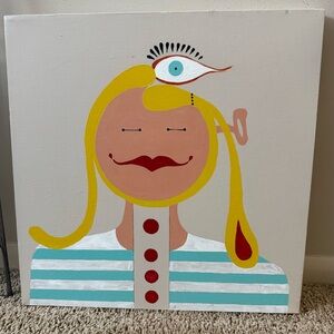 🎨 Abstract Art Canvas with Blonde Figure-One of a kind!